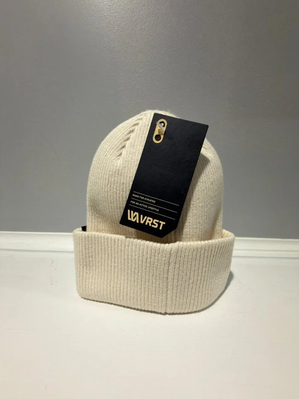 VRST Ribbed Beanie, Men, One Size, Light Sand